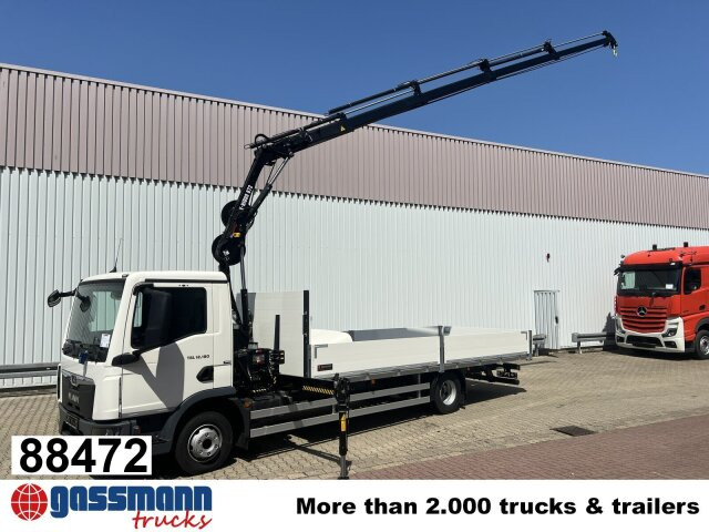 MAN TGL 12.190 4x2 BL mit Kran Hiab Hiduo 072DS-4 - Camión caja abierta, Camión grúa: foto 1 MAN TGL 12.190 4x2 BL mit Kran Hiab Hiduo 072DS-4 - Camión caja abierta, Camión grúa: foto 1