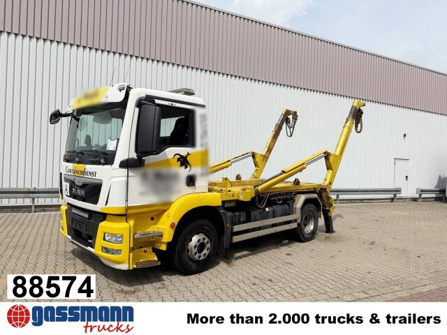 MAN TGM 15.250 4x2 LL, Tele-Absetzer - Camión portacontenedor de cadenas: foto 1 MAN TGM 15.250 4x2 LL, Tele-Absetzer - Camión portacontenedor de cadenas: foto 1