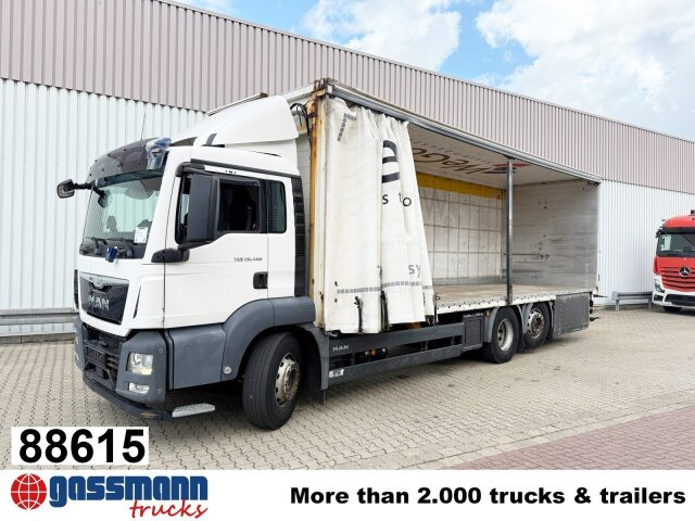 MAN TGS 26.400 6x2-4 LL, Lenk-/Lift, Hubdach - Camión caja abierta, Camión grúa: foto 1 MAN TGS 26.400 6x2-4 LL, Lenk-/Lift, Hubdach - Camión caja abierta, Camión grúa: foto 1