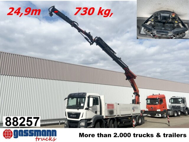 MAN TGS 35.440 8x4 BL, Navi, Heckkran Palfinger - Camión caja abierta, Camión grúa: foto 1 MAN TGS 35.440 8x4 BL, Navi, Heckkran Palfinger - Camión caja abierta, Camión grúa: foto 1