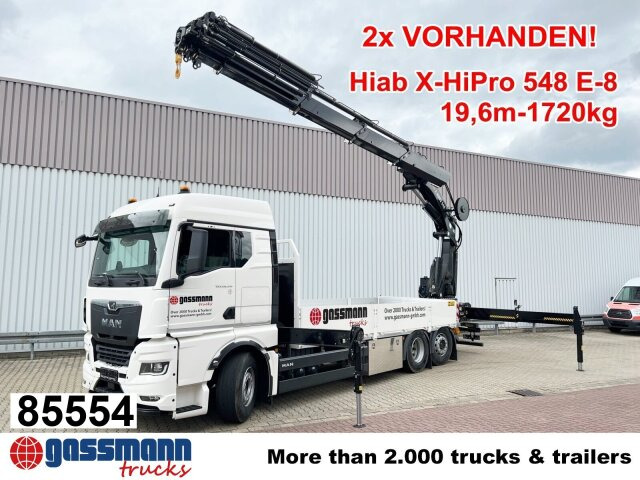 MAN TGX 26.510 6x2-4 LL, Kran Hiab X-HiPro 548 E-8, - Camión caja abierta, Camión grúa: foto 1 MAN TGX 26.510 6x2-4 LL, Kran Hiab X-HiPro 548 E-8, - Camión caja abierta, Camión grúa: foto 1