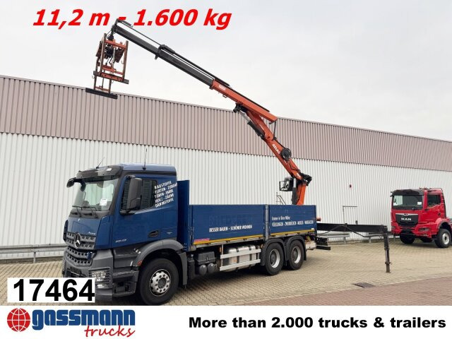 Mercedes-Benz Arocs 2642 6x4 mit Heckkran Atlas AK 186.3 V-2 - Camión caja abierta, Camión grúa: foto 1 Mercedes-Benz Arocs 2642 6x4 mit Heckkran Atlas AK 186.3 V-2 - Camión caja abierta, Camión grúa: foto 1