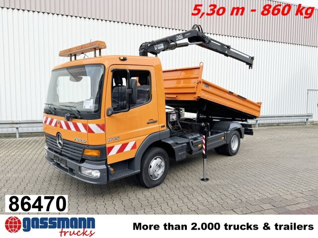 Mercedes-Benz Atego 815 K 4x2 mit Kran Hiab 055 B-1 CL - Camión volquete, Camión grúa: foto 1 Mercedes-Benz Atego 815 K 4x2 mit Kran Hiab 055 B-1 CL - Camión volquete, Camión grúa: foto 1