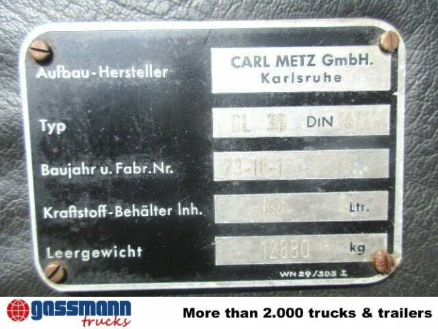 Camión de bomberos Mercedes-Benz L 1519 4x2 Feuerwehr Drehleiter DL30: foto 7