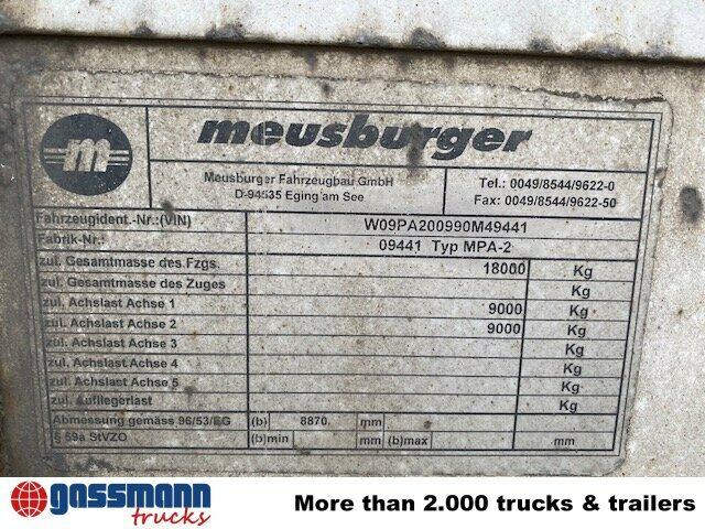 Meusburger MPA-2, Stapleraufnahme - Remolque plataforma/ Caja abierta: foto 4 Meusburger MPA-2, Stapleraufnahme - Remolque plataforma/ Caja abierta: foto 4