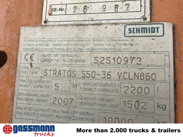 Esparcidor de sal para Vehículo municipal Schmidt Stratos S50-36 VCLN660 Salzstreuer,: foto 6