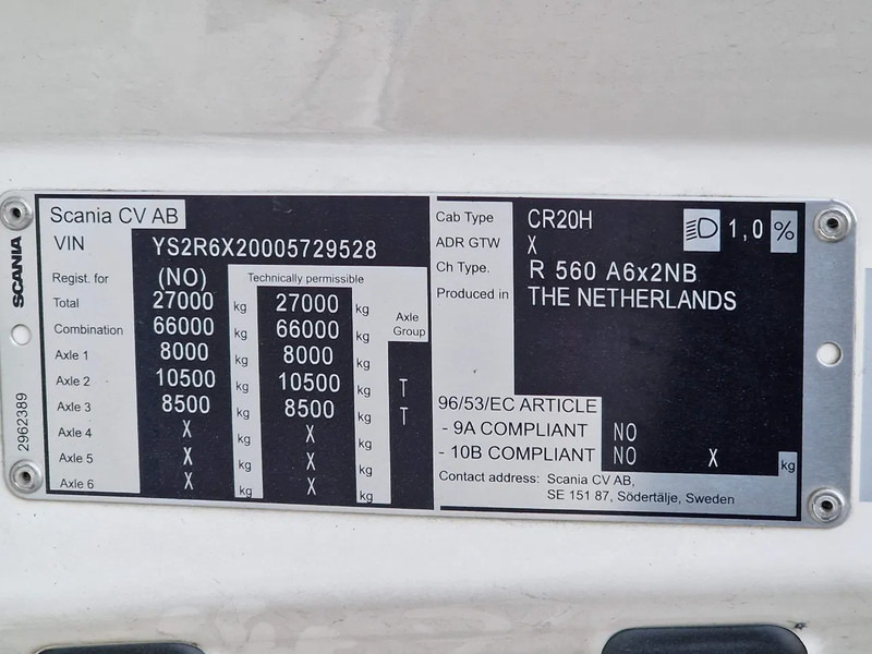 Cabeza tractora Scania R560 Highline 6x2 - BUFFL - Retarder - Full air - 3.15 WB - Leather: foto 16
