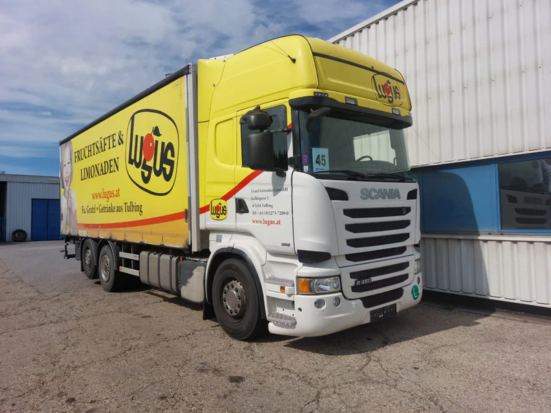 Scania R450 Topline 6x2*4 - Special alu curtains - 2.000 KG loadlift - Retarder - Full air - 4.90 WB - Camión lona: foto 1 Scania R450 Topline 6x2*4 - Special alu curtains - 2.000 KG loadlift - Retarder - Full air - 4.90 WB - Camión lona: foto 1