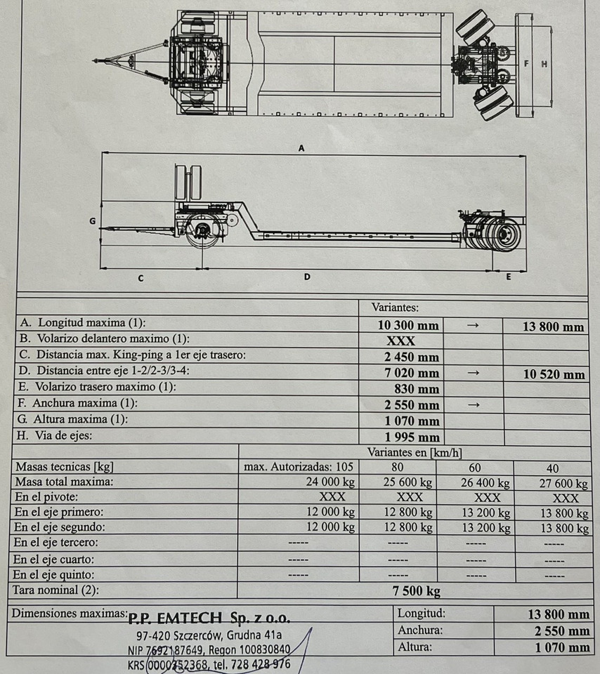 EMTECH 2 osiowa PCN 18 TIEFBETT Zagłębiana Rozciągana Oś Skrętna UNIKAT - Semirremolque góndola rebajadas: foto 5 EMTECH 2 osiowa PCN 18 TIEFBETT Zagłębiana Rozciągana Oś Skrętna UNIKAT - Semirremolque góndola rebajadas: foto 5