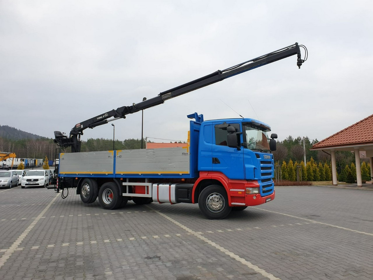 Scania R 400 LB 6x2 HDS Budowlanka Widły Oś Skrętna Super Stan - Camión caja abierta, Camión grúa: foto 4 Scania R 400 LB 6x2 HDS Budowlanka Widły Oś Skrętna Super Stan - Camión caja abierta, Camión grúa: foto 4