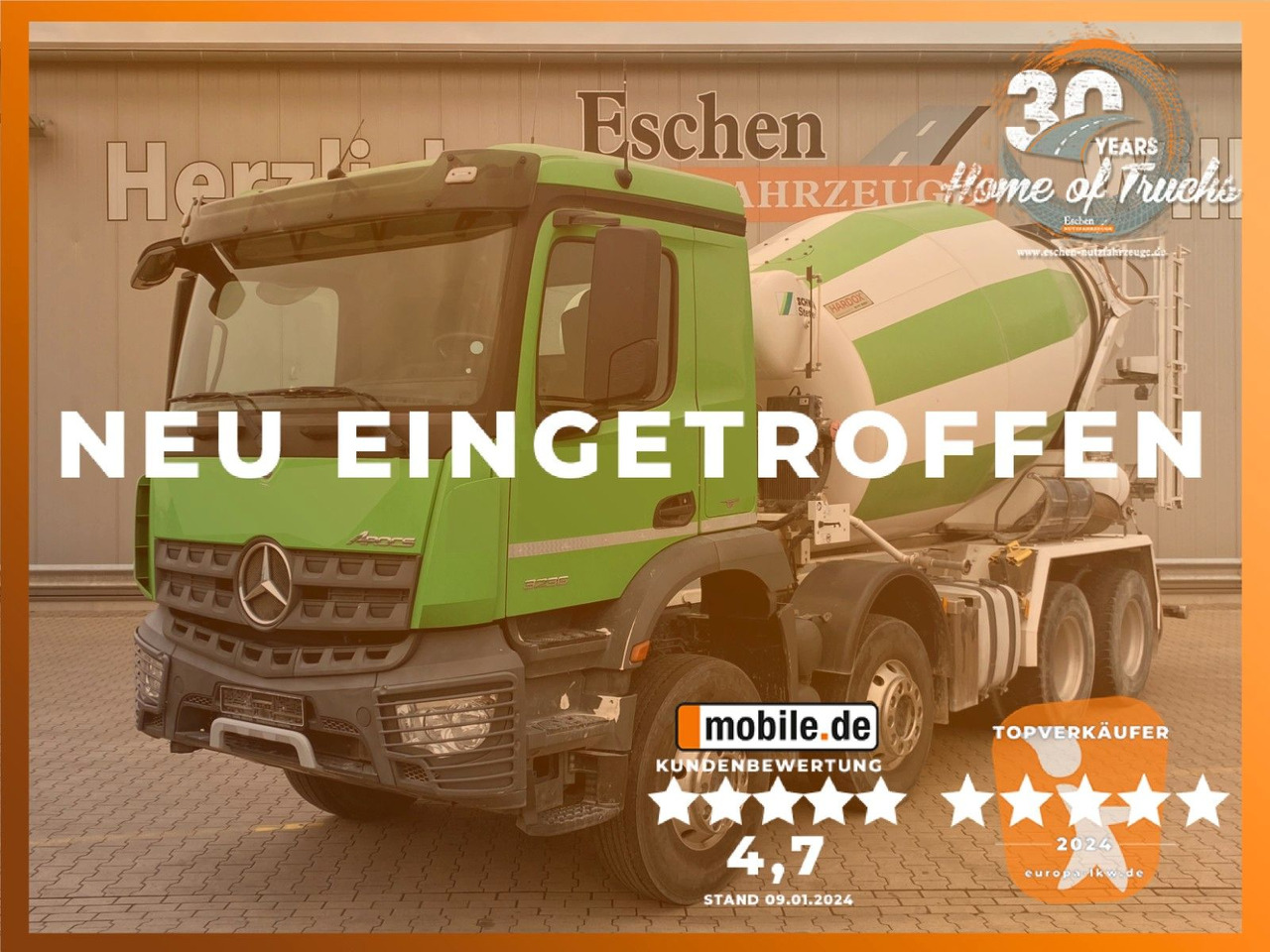 Mercedes-Benz 3236 Arocs | 9m³ Stetter*Klima*Navi*Blatt*1.Hand - Camión hormigonera: foto 1 Mercedes-Benz 3236 Arocs | 9m³ Stetter*Klima*Navi*Blatt*1.Hand - Camión hormigonera: foto 1