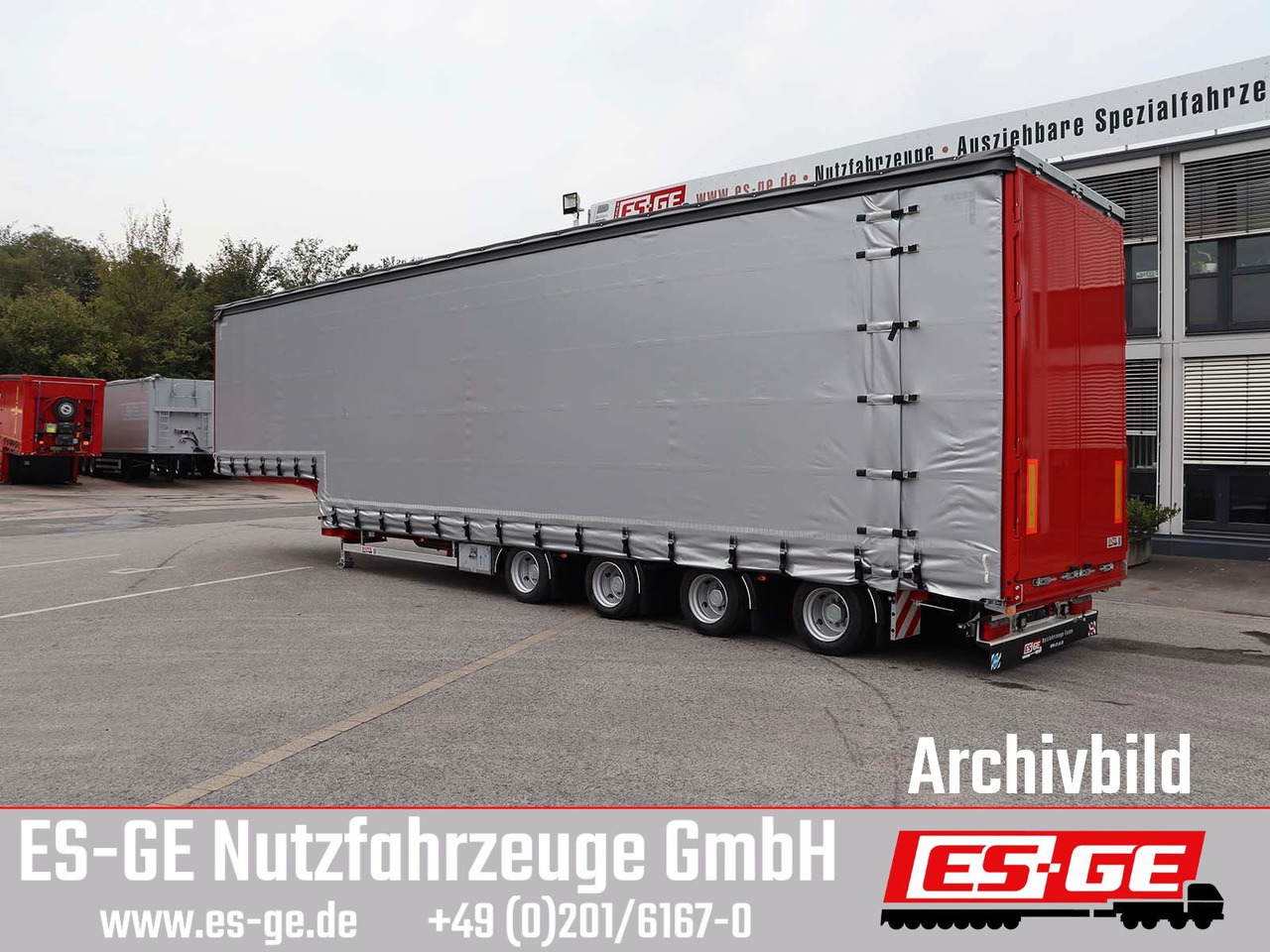 ES-GE 4-Achs-Satteltieflader mit Curtainsider-Aufbau - Semirremolque góndola rebajadas: foto 1 ES-GE 4-Achs-Satteltieflader mit Curtainsider-Aufbau - Semirremolque góndola rebajadas: foto 1
