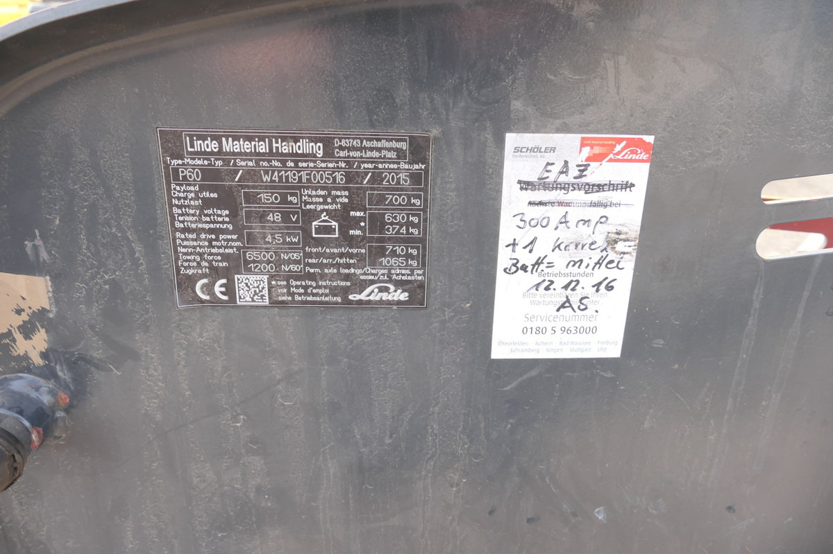 Leasing de LINDE P 60 Z Schlepper Batterie 22/2019 3-Rad LINDE P 60 Z Schlepper Batterie 22/2019 3-Rad: foto 11