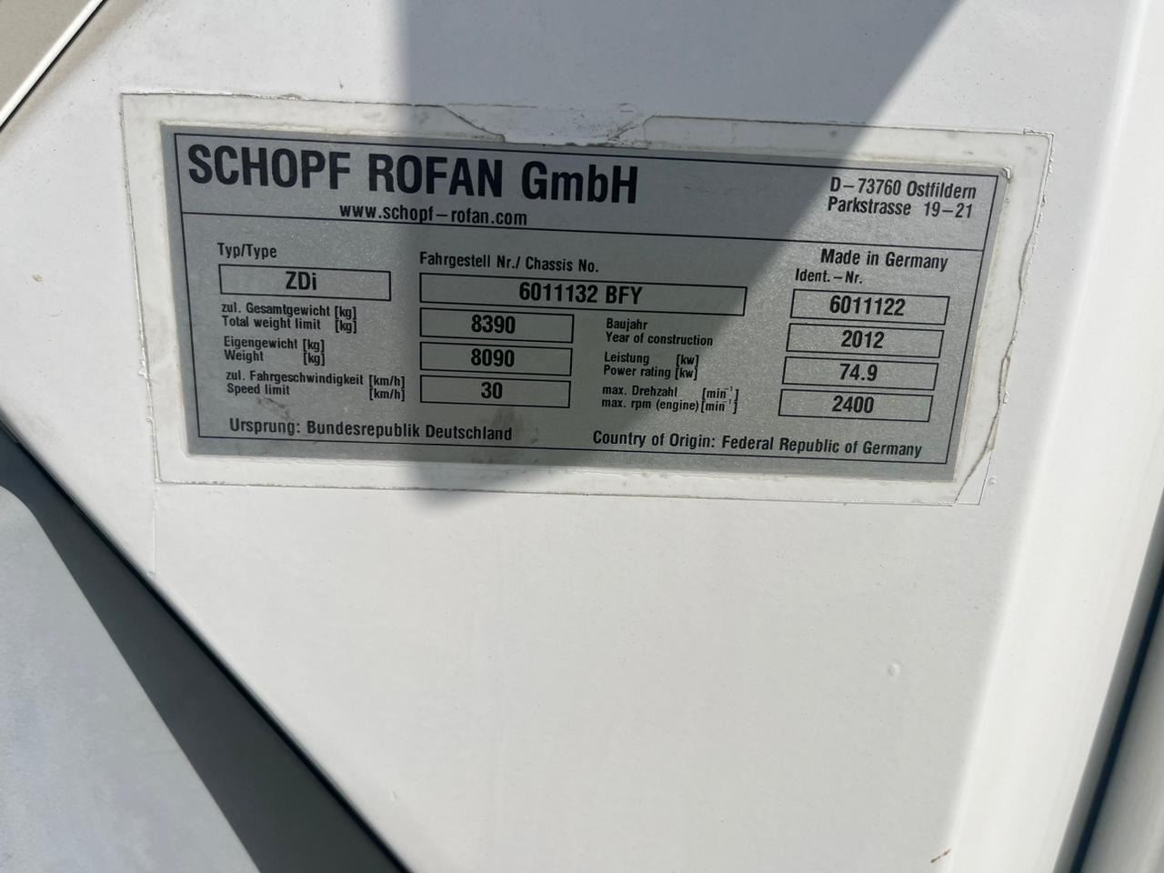 Schopf Rofan ZDi Diesel Tractor 8Tons - Remolcador de aviones: foto 4 Schopf Rofan ZDi Diesel Tractor 8Tons - Remolcador de aviones: foto 4