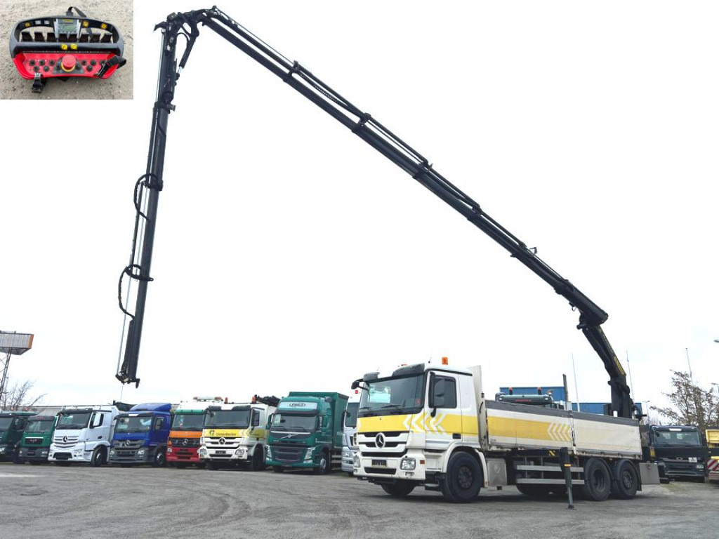 Mercedes-Benz Actros Pritsche Heckkran 2641 L 6x2 34m/to, Jib, Funk - Camión caja abierta, Camión grúa: foto 1 Mercedes-Benz Actros Pritsche Heckkran 2641 L 6x2 34m/to, Jib, Funk - Camión caja abierta, Camión grúa: foto 1