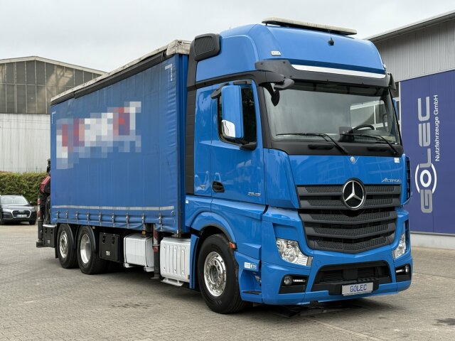 Mercedes-Benz Actros 6x2 Pritsche Kran Palfinger PK34002 + JIB - Camión lona, Camión grúa: foto 1 Mercedes-Benz Actros 6x2 Pritsche Kran Palfinger PK34002 + JIB - Camión lona, Camión grúa: foto 1
