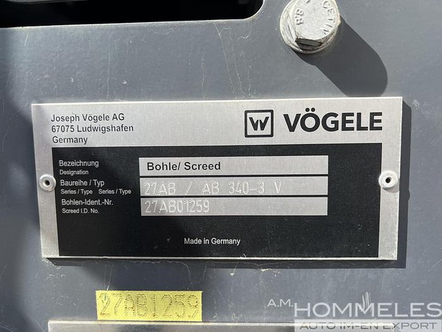 Construcción de carreteras nuevo Vögele AB 340 Extending Screed: foto 6 Construcción de carreteras nuevo Vögele AB 340 Extending Screed: foto 6