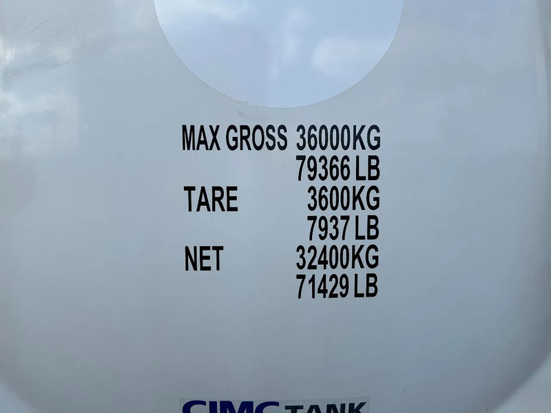 Tanque de almacenamiento nuevo CIMC NEW / UNUSED,  for  FOOD STUFF or CHEMICAL, 20FT ISO,  25.030L, L4BN, UN Portable, T11, test: 1-2027: foto 12