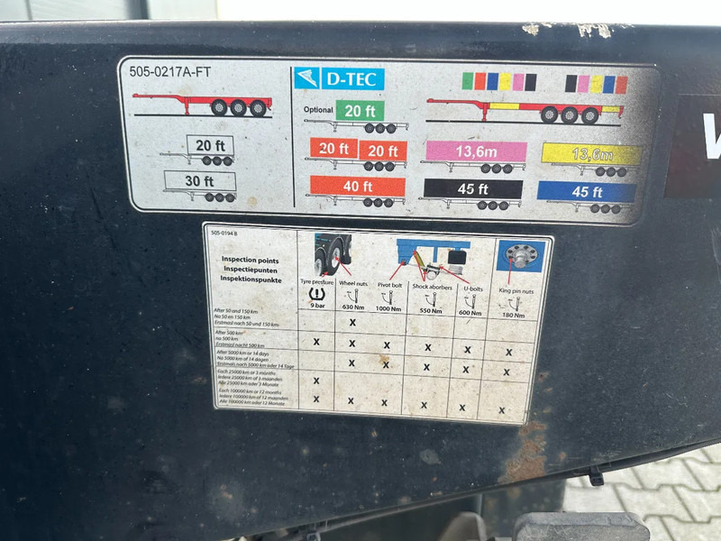 Semirremolque portacontenedore/ Intercambiable D-Tec FLEXITRAILER / 45FT HC MULTI / BPW + drumbrakes / liftaxle / NL / APK 11-2026: foto 18 Semirremolque portacontenedore/ Intercambiable D-Tec FLEXITRAILER / 45FT HC MULTI / BPW + drumbrakes / liftaxle / NL / APK 11-2026: foto 18