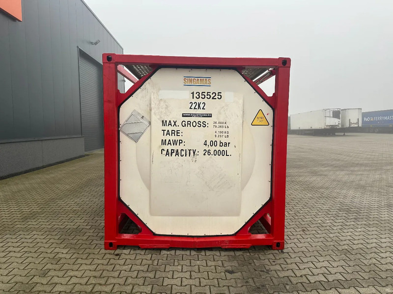 SINGAMAS 20FT ISO, 26.000L/1-COMP/3 BAFFELS/3 manholes, 5Y inspection: 06/2027 - Tanque de almacenamiento: foto 5 SINGAMAS 20FT ISO, 26.000L/1-COMP/3 BAFFELS/3 manholes, 5Y inspection: 06/2027 - Tanque de almacenamiento: foto 5