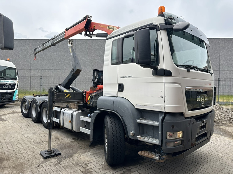 MAN TGS 35.400 8x4 TRIDEM HOOKLIFT T22 + CRANE PALFINGER PK 18001 EH + RADIO - EURO 5 - LIFT/STEERING AXLE - BE TRUCK - Camión multibasculante, Camión grúa: foto 3 MAN TGS 35.400 8x4 TRIDEM HOOKLIFT T22 + CRANE PALFINGER PK 18001 EH + RADIO - EURO 5 - LIFT/STEERING AXLE - BE TRUCK - Camión multibasculante, Camión grúa: foto 3