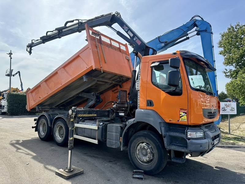 Renault KERAX 380 DXI 6x4 TIPPER + CRANE HIAB 144 B-3 - RADIO - *246.000km* - RETARDER - BORDMATIC - EURO 5 - Camión volquete, Camión grúa: foto 1 Renault KERAX 380 DXI 6x4 TIPPER + CRANE HIAB 144 B-3 - RADIO - *246.000km* - RETARDER - BORDMATIC - EURO 5 - Camión volquete, Camión grúa: foto 1