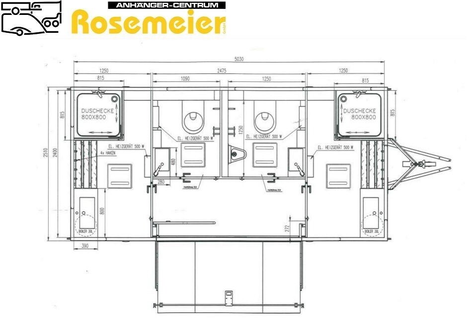ROSEMEIER VE Dusch+WC Kombi 3 Toilettenanhänger - Casa contenedor, Remolque: foto 2 ROSEMEIER VE Dusch+WC Kombi 3 Toilettenanhänger - Casa contenedor, Remolque: foto 2