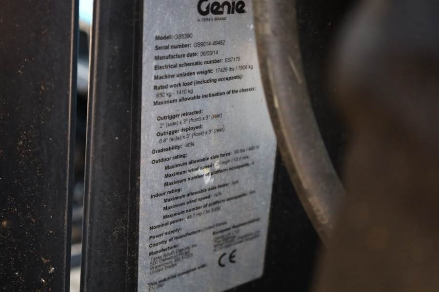 Plataforma de tijeras Genie GS5390 Diesel, 4x4 Drive, 18.15m Working Height, 6: foto 7
