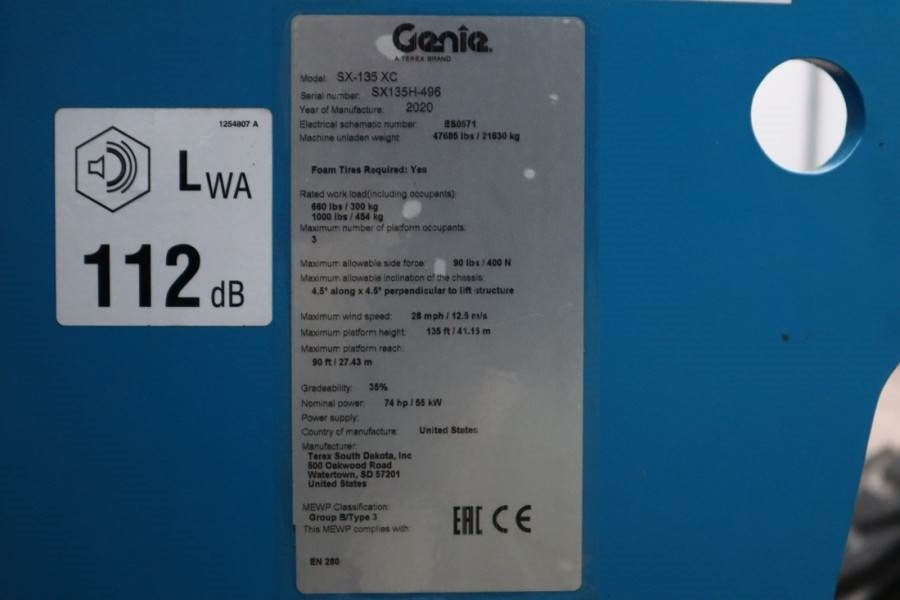 Genie SX135 XC Valid inspection, *Guarantee! 43m Working - Plataforma telescopica: foto 4 Genie SX135 XC Valid inspection, *Guarantee! 43m Working - Plataforma telescopica: foto 4