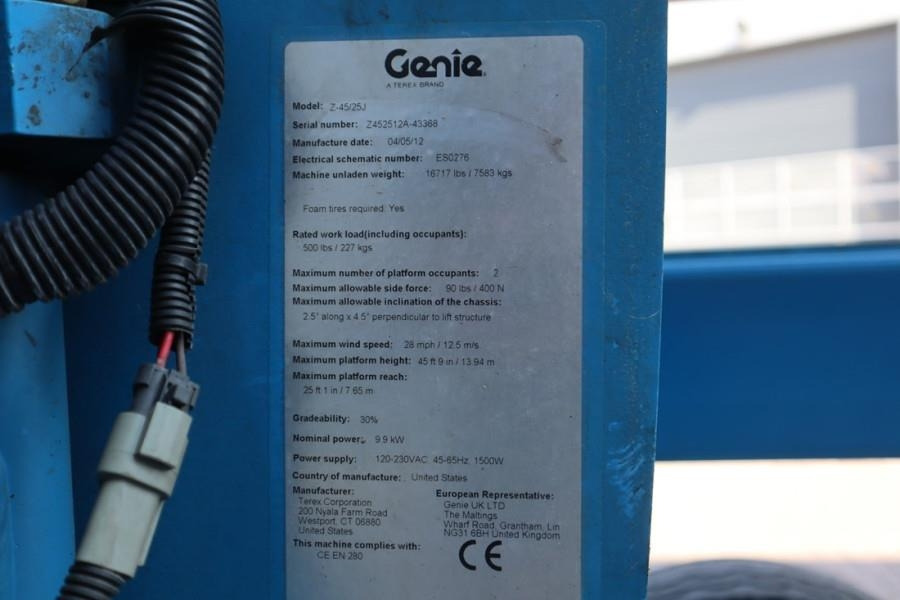 Plataforma articulada Genie Z45/25J As-Is, Bi-Energy Diesel / Battery, 4x2 Dri: foto 6