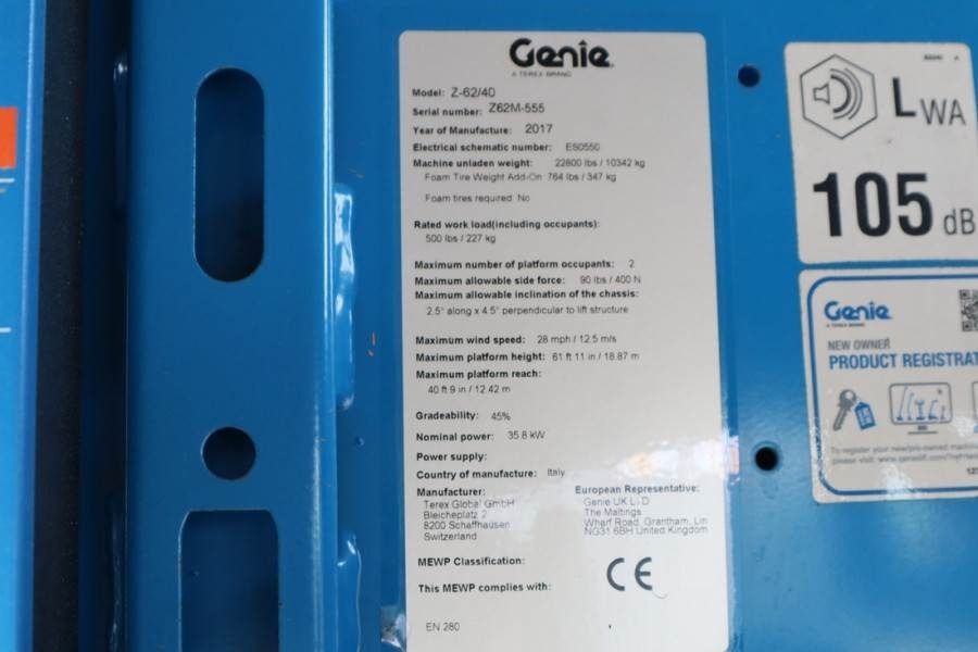 Plataforma articulada Genie Z62/40 Valid inspection, *Guarantee! Diesel, 4x4 D: foto 6