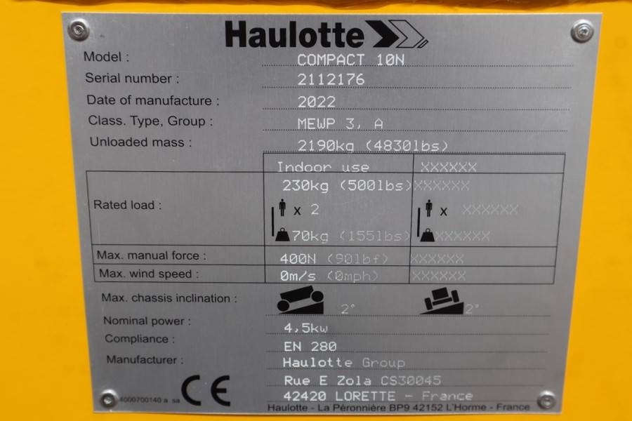 Plataforma de tijeras Haulotte Compact 10N Valid Iinspection, *Guarantee! 10m Wor: foto 9