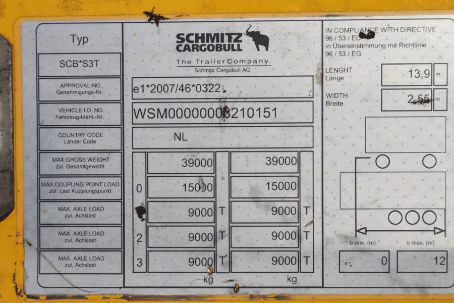 Schmitz Cargobull SCB3ST CoC Documents, TuV Loading Certif - Remolque con toldo: foto 5 Schmitz Cargobull SCB3ST CoC Documents, TuV Loading Certif - Remolque con toldo: foto 5