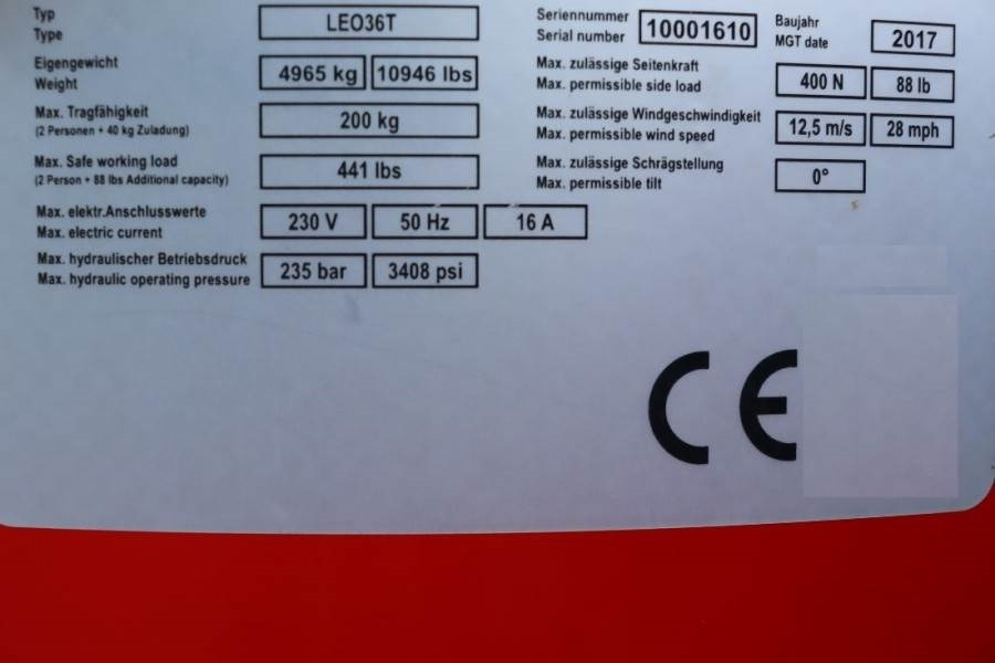 Teupen Leo 36t Valid inspection, *Guarantee! 230 V Electr - Plataforma articulada, Plataforma araña: foto 4 Teupen Leo 36t Valid inspection, *Guarantee! 230 V Electr - Plataforma articulada, Plataforma araña: foto 4
