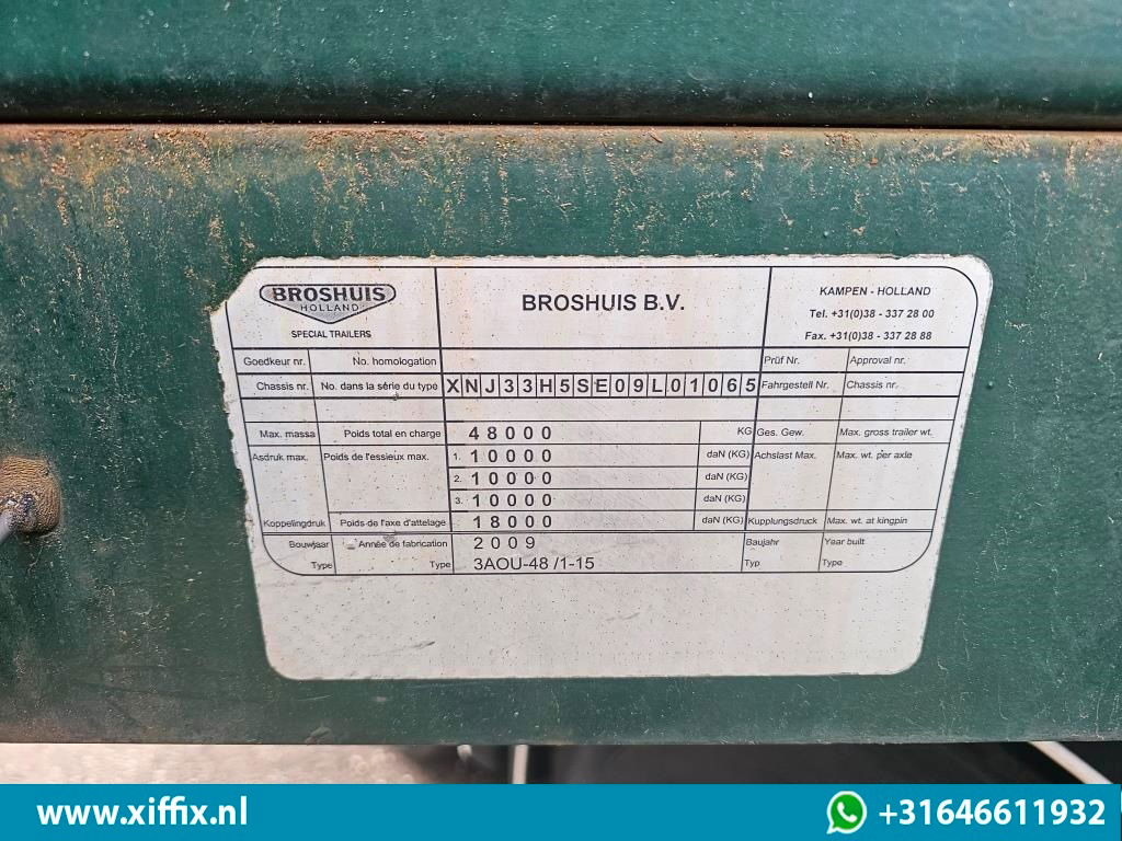 Semirremolque plataforma/ Caja abierta Broshuis 3-ass. Vlakke uitschuifbare Mega oplegger / 3x gestuurd: foto 13