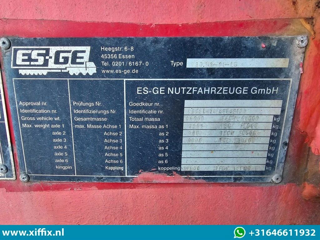 Semirremolque plataforma/ Caja abierta ES-GE 3-ass. Vlakke dubbel 2x uitschuifbare oplegger / 3x gestuurd: foto 16