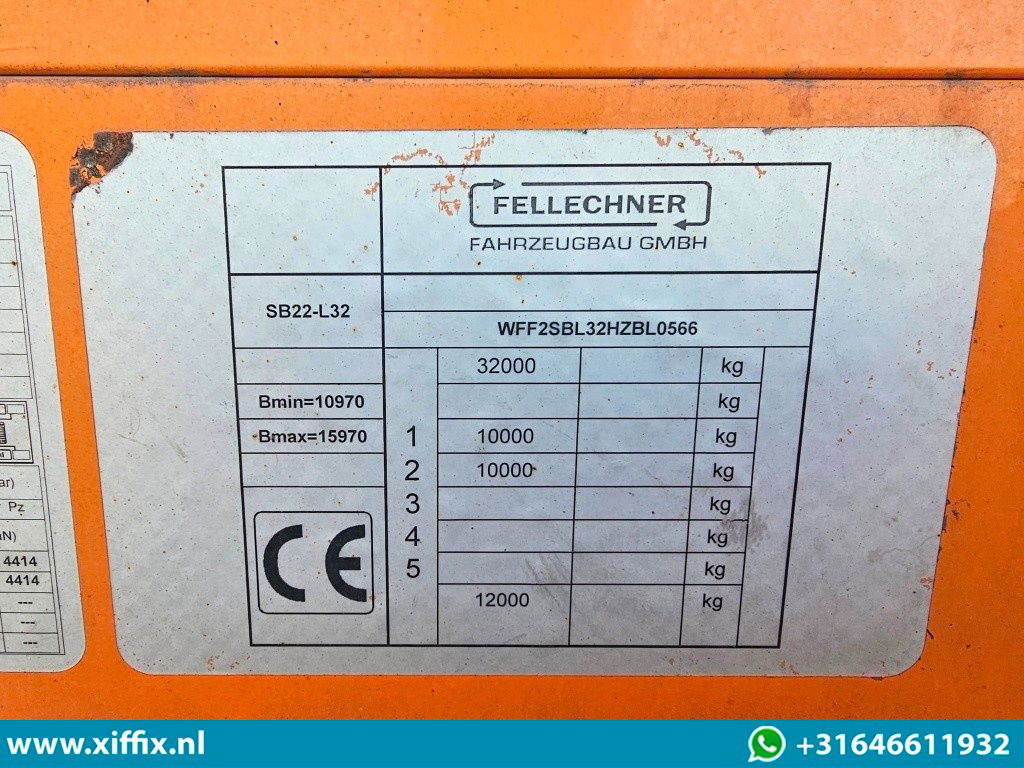 Semirremolque plataforma/ Caja abierta Fellechner 2-ass. Vlakke uitschuifbare Mega oplegger / Naloop gestuurd: foto 13