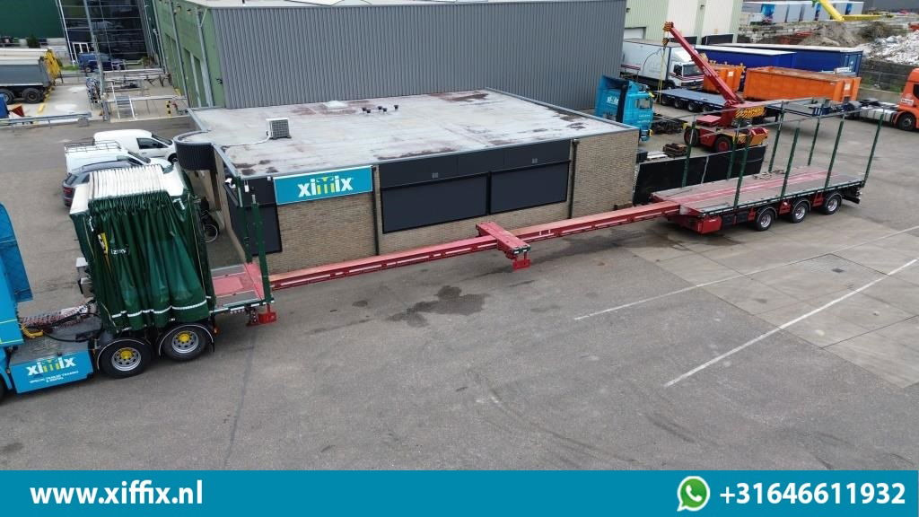 Meusburger 3-ass. Vlakke dubbel 2x uitschuifbare oplegger met huifopbouw / 3x ge - Semirremolque plataforma/ Caja abierta: foto 2 Meusburger 3-ass. Vlakke dubbel 2x uitschuifbare oplegger met huifopbouw / 3x ge - Semirremolque plataforma/ Caja abierta: foto 2