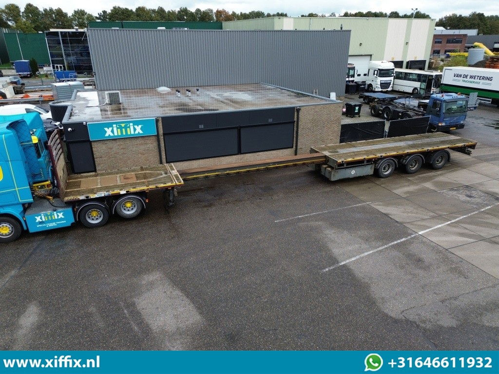 Meusburger 3-ass. Vlakke uitschuifbare oplegger / 3x gestuurd - Semirremolque plataforma/ Caja abierta: foto 1 Meusburger 3-ass. Vlakke uitschuifbare oplegger / 3x gestuurd - Semirremolque plataforma/ Caja abierta: foto 1