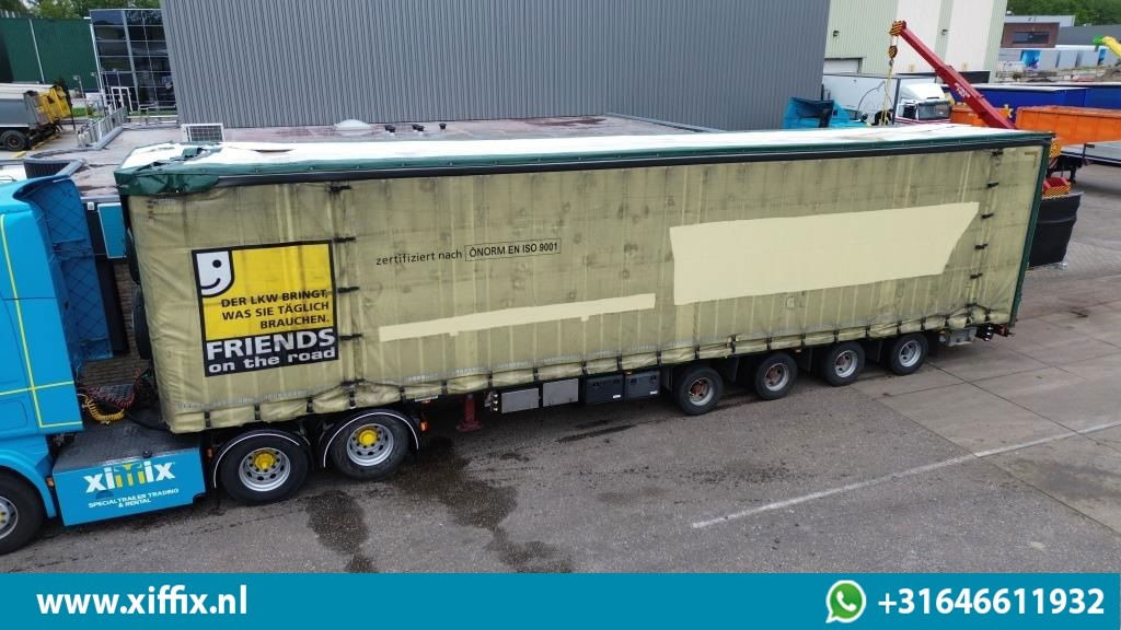 Meusburger 4-ass. Vlakke Mega oplegger met elektrische huifopbouw / 2x naloop ge - Semirremolque plataforma/ Caja abierta: foto 1 Meusburger 4-ass. Vlakke Mega oplegger met elektrische huifopbouw / 2x naloop ge - Semirremolque plataforma/ Caja abierta: foto 1