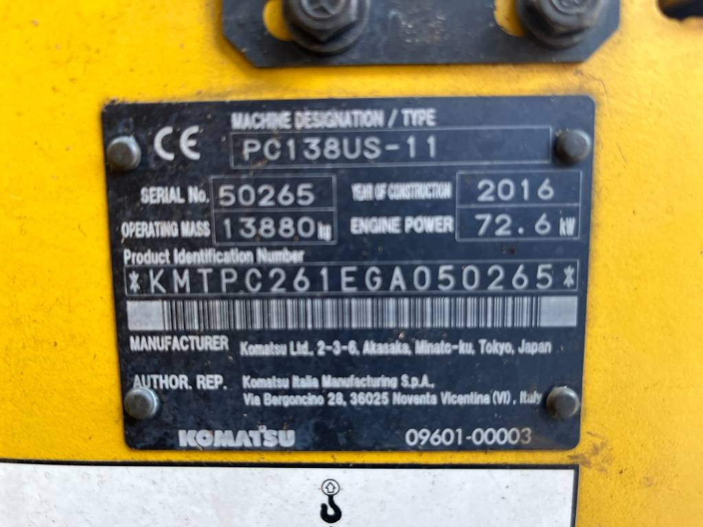 Excavadora de cadenas Komatsu PC 138 US-11: foto 9