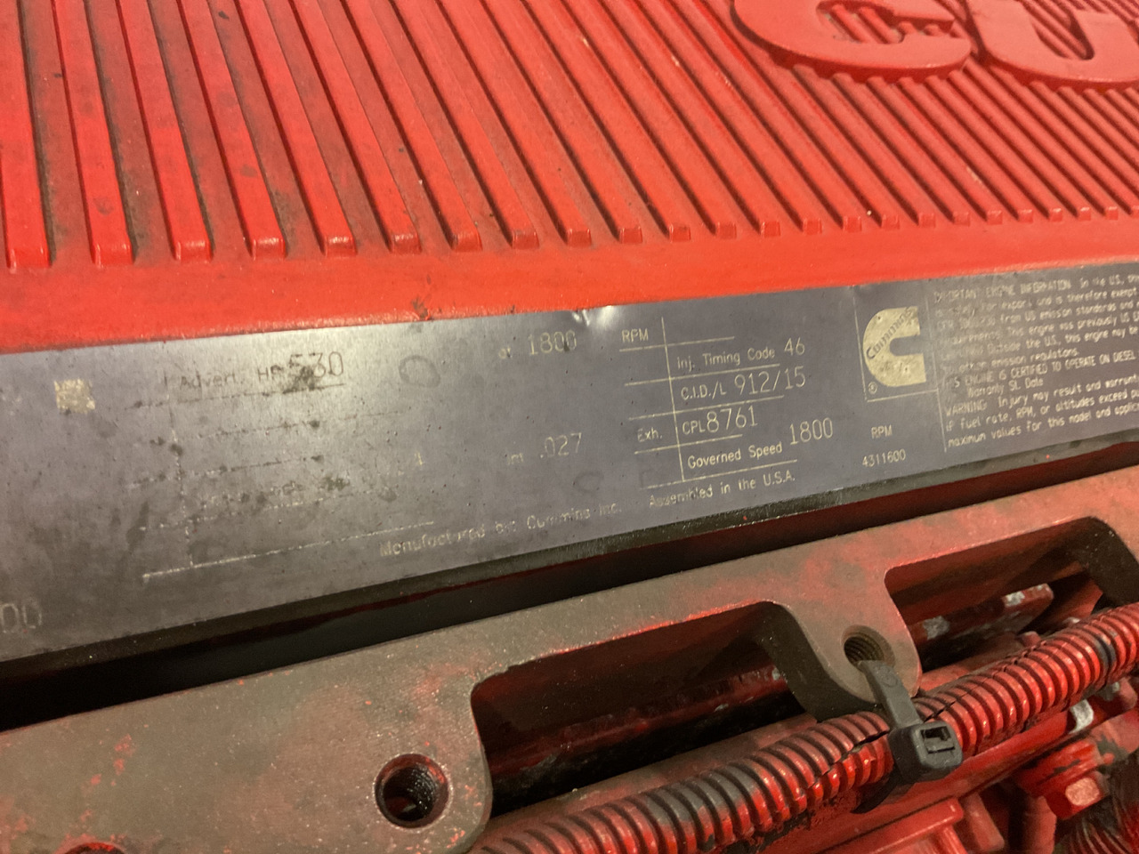 Cummins QSX15, low running hours. CPL 8761(2) - Motor: foto 4 Cummins QSX15, low running hours. CPL 8761(2) - Motor: foto 4