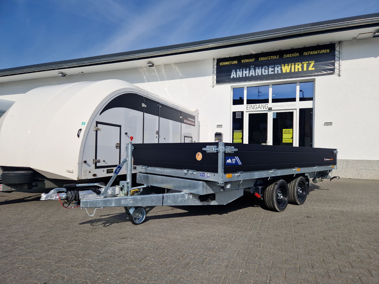 Saris Kipper K3 406 204 3500 2 HD E 406x204x35cm black Alu Auffahrrampen Stützen LED 3500kg - Remolque volquete: foto 1 Saris Kipper K3 406 204 3500 2 HD E 406x204x35cm black Alu Auffahrrampen Stützen LED 3500kg - Remolque volquete: foto 1