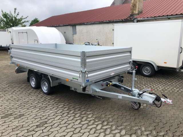 Humbaur 3-Seitenkipper HTK 3500.41 Alu mit BW-Aufsatz, 4100 x 2100 x 350 mm, 3,5 to. - Remolque volquete: foto 1 Humbaur 3-Seitenkipper HTK 3500.41 Alu mit BW-Aufsatz, 4100 x 2100 x 350 mm, 3,5 to. - Remolque volquete: foto 1