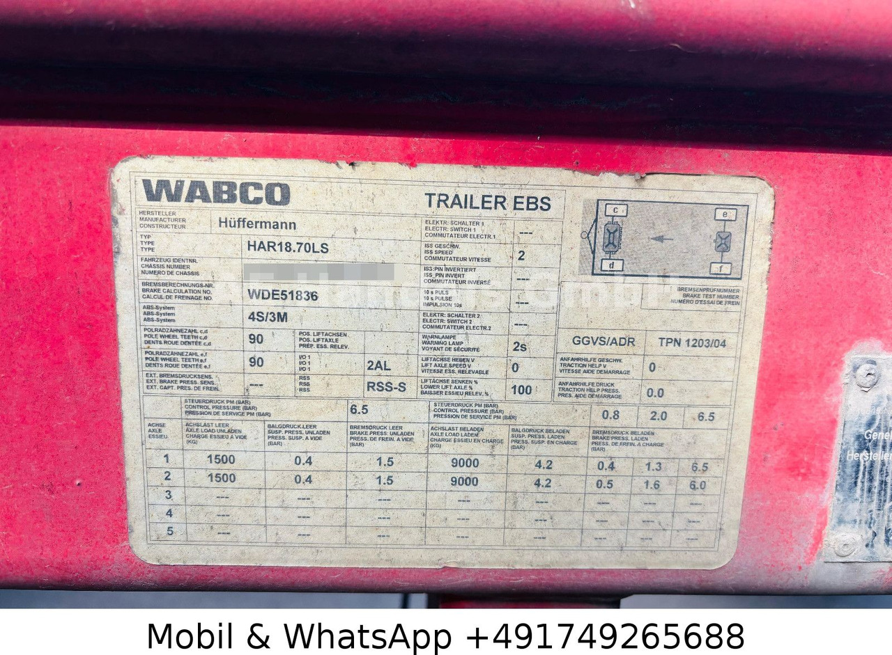 Leasing de  Hüffermann HAR Drehschemel Schlitten *Wabco / TÜV-07.2025 Hüffermann HAR Drehschemel Schlitten *Wabco / TÜV-07.2025: foto 12