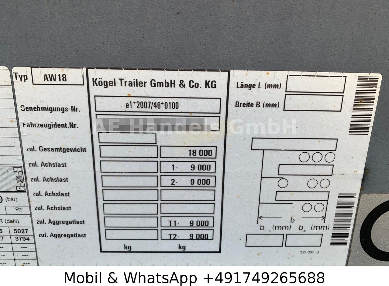 Remolque portacontenedore/ Intercambiable Kögel AW 18 BDF Drehschemel *Scheibenbremsen/Vollluft: foto 11