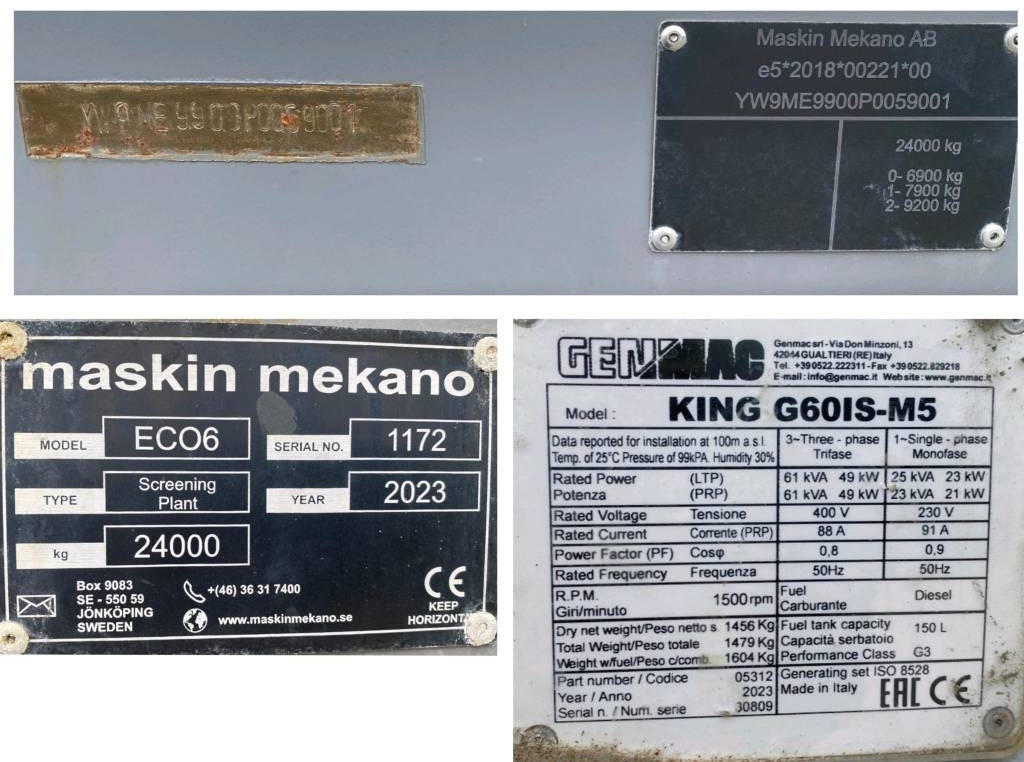 Cribadora Maskin Mekano ECO 6 / 1er Main Certificat CE endommagé: foto 8