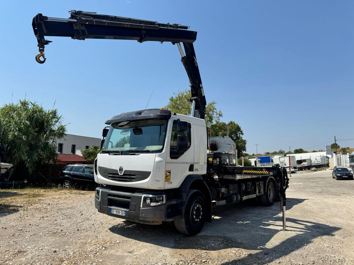 Renault PREMIUM 370 DXI PLATEAU RIDELLES GRUE - Camión caja abierta, Camión grúa: foto 1 Renault PREMIUM 370 DXI PLATEAU RIDELLES GRUE - Camión caja abierta, Camión grúa: foto 1