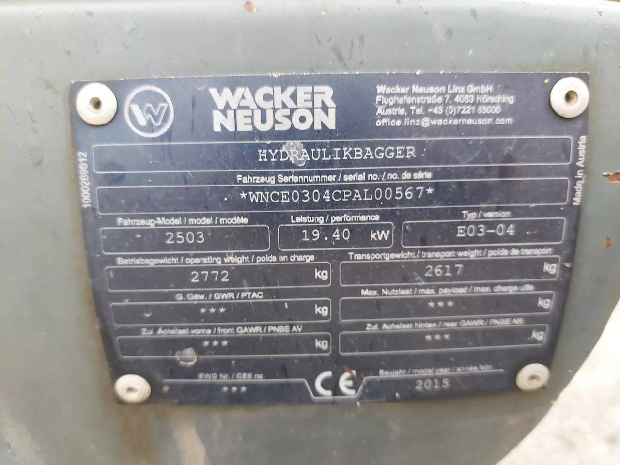 Miniexcavadora 2015 Wacker Neuson 2503RD: foto 10