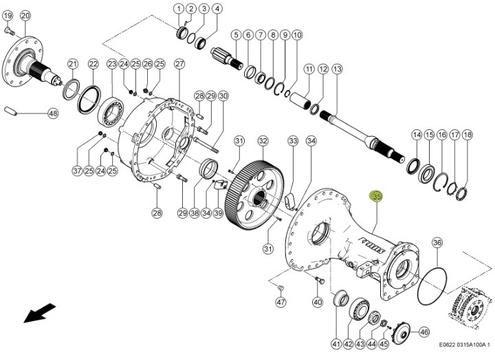 Claas Jaguar 970 - przednia oś napędowa - koło czołowe 0007742321 - Eje delantero para Maquinaria agrícola: foto 1 Claas Jaguar 970 - przednia oś napędowa - koło czołowe 0007742321 - Eje delantero para Maquinaria agrícola: foto 1
